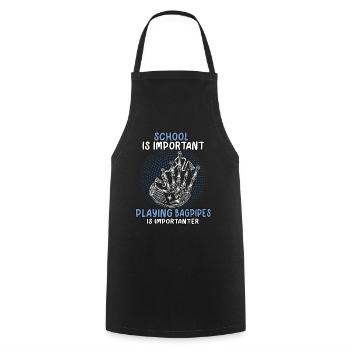 Bagpipe is importanter Dudelsack Sackpfeife - Kochschürze - Schwarz - Vorne - AI Model Male 185 dark (185cm)