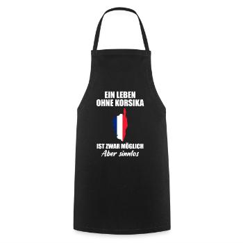 Korsika Lustiger Spruch Frankreich Insel Geschenk - Kochschürze - Schwarz - Vorne - AI Model Male 185 dark (185cm)