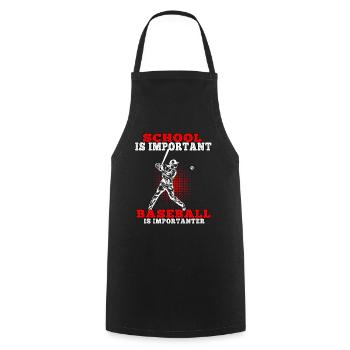 Baseball is importanter baseball player Baseball player - Cooking Apron - black - Front - AI Model Male 185 dark (185cm)