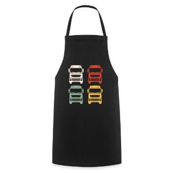 Truck Driver Long-Distance Driver Retro Vintage Gift - Cooking Apron - black - Front - AI Model Male 185 dark (185cm)