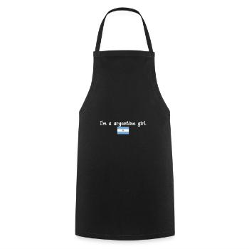 I'm a argentine girl - Cooking Apron - black - Front - AI Model Male 185 dark (185cm)