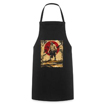 Oni Japanese Art Vintage Fighter Retro - Cooking Apron - black - Front - AI Model Male 185 dark (185cm)