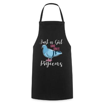 Pigeon Pigeon Lovers Saying Gift Girl - Cooking Apron - black - Front - AI Model Male 185 dark (185cm)