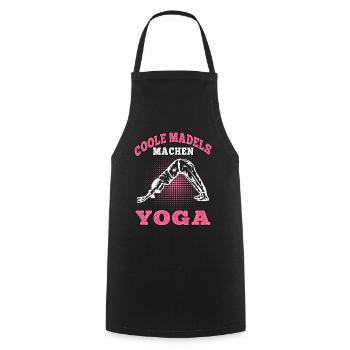 Coole Mädels machen Yoga Namasté Meditation - Kochschürze - Schwarz - Vorne - AI Model Male 185 dark (185cm)