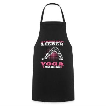 Yoga würde lieber Yoga machen Namasté Meditation - Kochschürze - Schwarz - Vorne - AI Model Male 185 dark (185cm)