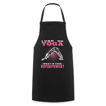 Yoga Ich kann Yoga machen Namasté Meditation - Kochschürze - Schwarz - Vorne - AI Model Male 185 dark (185cm)