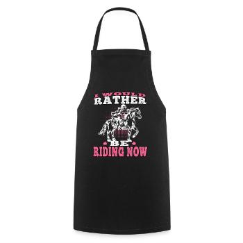 Prefer riding on horse Rider - Cooking Apron - black - Front - AI Model Male 185 dark (185cm)