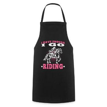 I go riding on horse rider rider - Cooking Apron - black - Front - AI Model Male 185 dark (185cm)