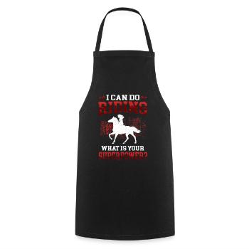 I can ride on horse rider rider - Cooking Apron - black - Front - AI Model Male 185 dark (185cm)