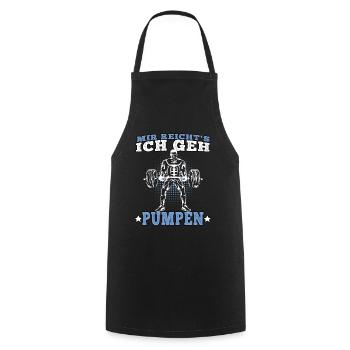 Ich geh Pumpen Fitnesstudio Workout Fitness Gym - Kochschürze - Schwarz - Vorne - AI Model Male 185 dark (185cm)