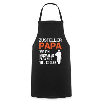 Zusteller Papa Postbote Briefträger Geschenk - Kochschürze - Schwarz - Vorne - AI Model Male 185 dark (185cm)