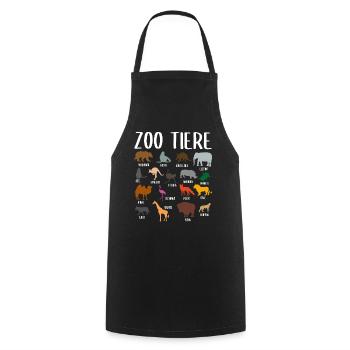 Zoo Tiere Sammlung Mit Namen Zootiere Geschenk - Kochschürze - Schwarz - Vorne - AI Model Male 185 dark (185cm)