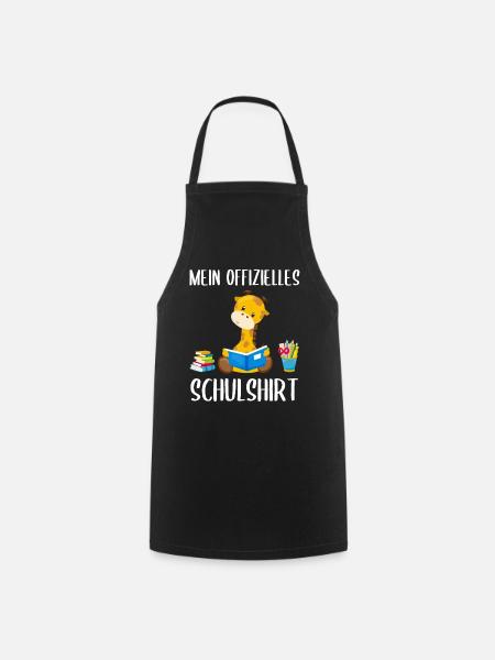 Giraffe Schulshirt Schulbeginn Schule Geschenk - Kochschürze - Schwarz
