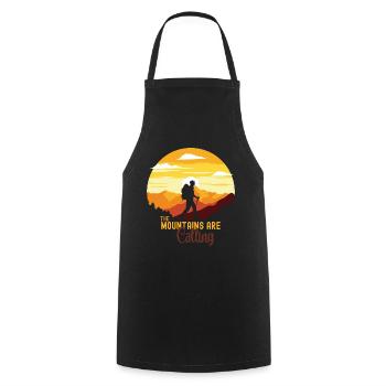 The Mountains Are Calling - Cooking Apron - black - Front - AI Model Male 185 dark (185cm)