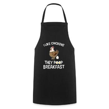 Drôle de pet de poulet petit-déjeuner poulet fermier - Tablier de cuisine - noir - Devant - AI Model Male 185 dark (185cm)