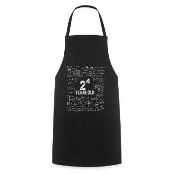 Two to the power of four = 16 years old - Mathematics - Cooking Apron - black - Front - AI Model Male 185 dark (185cm)