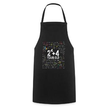 Deux à la puissance de quatre = 20 ans - Mathématiques - Tablier de cuisine - noir - Devant - AI Model Male 185 dark (185cm)