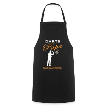 Darts Papa Spruch Dartspieler Darts Fans Geschenk - Kochschürze - Schwarz - Vorne - AI Model Male 185 dark (185cm)