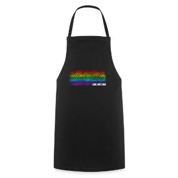 CSD LGBT Rainbow LGBTQ Heart Pride Love - Cooking Apron - black - Front - AI Model Male 185 dark (185cm)