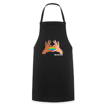 CSD LGBT Hands Shape Rainbow Heart Pride Love - Cooking Apron - black - Front - AI Model Male 185 dark (185cm)