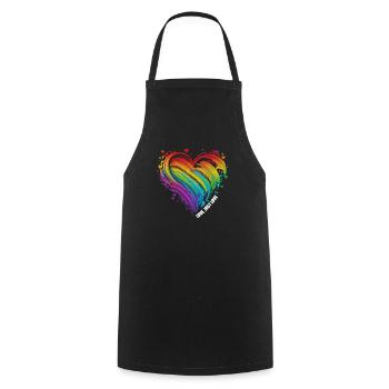 CSD LGBT Regenbogen LGBTQ Herz Pride Love - Kochschürze - Schwarz - Vorne - AI Model Male 185 dark (185cm)