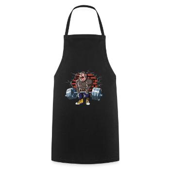 Fitness Training Pumps Gorilla Deadlift Fitness - Cooking Apron - black - Front - AI Model Male 185 dark (185cm)