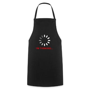 Stop - Je PENSE Gamer Nerd Cadeau T-Shirt - Tablier de cuisine - noir - Devant - AI Model Male 185 dark (185cm)