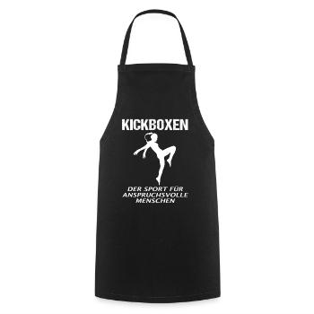 Kickboxen Kickboxerin Spruch Lustig Geschenk Damen - Kochschürze - Schwarz - Vorne - AI Model Male 185 dark (185cm)
