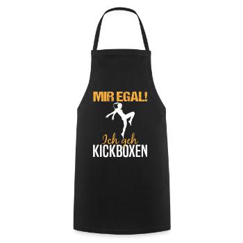 Kickboxerin Kickboxen Spruch Lustig Geschenk Damen - Kochschürze - Schwarz - Vorne - AI Model Male 185 dark (185cm)