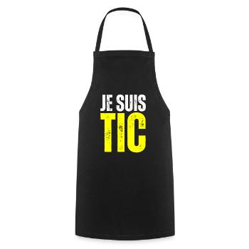 Je Suis TIC - TIC TAC Duo Drôle Cadeau 2 Personnes - Tablier de cuisine - noir - Devant - AI Model Male 185 dark (185cm)