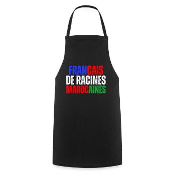 Francais De Racines Marocaines Franco Marocain - Tablier de cuisine - noir - Devant - AI Model Male 185 dark (185cm)