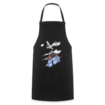 Saut en parachute - Tablier de cuisine - noir - Devant - AI Model Male 185 dark (185cm)