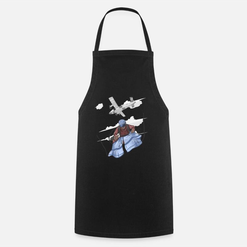 Skydiving Jumping - Cooking Apron - black