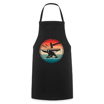 Retro Anvil Farrier Tool Blacksmith Anvil - Cooking Apron - black - Front - AI Model Male 185 dark (185cm)