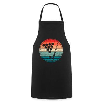 Retro Billiards Pool Player - Cooking Apron - black - Front - AI Model Male 185 dark (185cm)