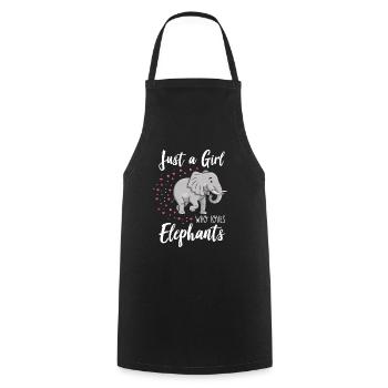 Juste une fille qui aime les éléphants - Tablier de cuisine - noir - Devant - AI Model Male 185 dark (185cm)