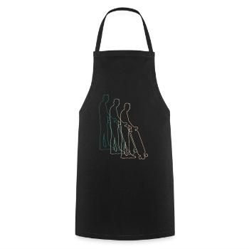 Skater Skateboard Fahrer Skateboardfahrer Retro - Kochschürze - Schwarz - Vorne - AI Model Male 185 dark (185cm)