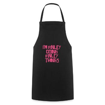 Je suis Finley en train de faire des choses Finley - Tablier de cuisine - noir - Devant - AI Model Male 185 dark (185cm)
