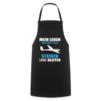 Segelfliegen Lustiger Spruch Segelflieger Geschenk - Kochschürze - Schwarz - Vorne - AI Model Male 185 dark (185cm)