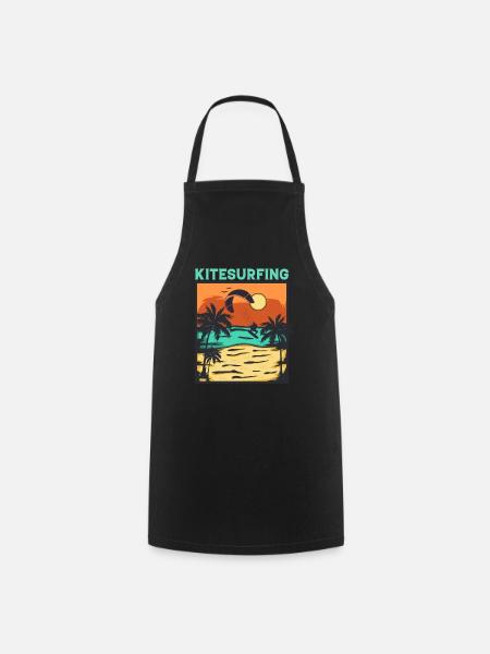 Kitesurfing - Kiteboarding Kitesurf Vintage Kite - Cooking Apron - black