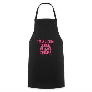 I'm Alison doing Alison things - Cooking Apron - black - Front - AI Model Male 185 dark (185cm)