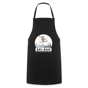 Ski papa comme un papa ordinaire mais plus cool drôle de ski - Tablier de cuisine - noir - Devant - AI Model Male 185 dark (185cm)