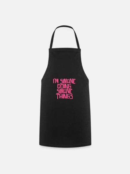 Je suis Simone en train de faire des choses à Simone - Tablier de cuisine - noir