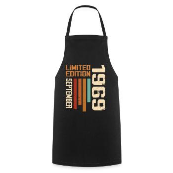 Septembre 1969 Original Idée Cadeau Anniversaire - Tablier de cuisine - noir - Devant - AI Model Male 185 dark (185cm)