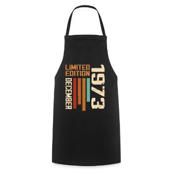 December 1973 - 1973 December - Cooking Apron - black - Front - AI Model Male 185 dark (185cm)