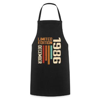 December 1986 - 1986 December - Cooking Apron - black - Front - AI Model Male 185 dark (185cm)
