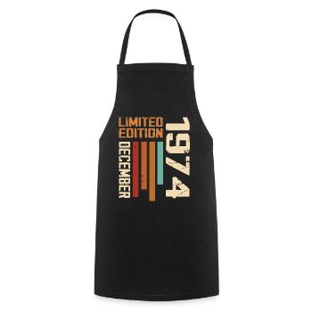 December 1974 - 1974 December - Cooking Apron - black - Front - AI Model Male 185 dark (185cm)