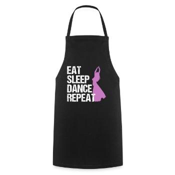 EAT SLEEP DANCE REPEAT Bauchtänzerin Geschenk - Kochschürze - Schwarz - Vorne - AI Model Male 185 dark (185cm)