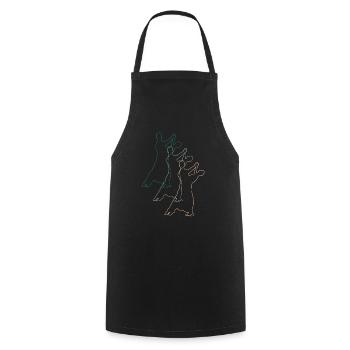Couples dansants : élégance et synchronicité - Tablier de cuisine - noir - Devant - AI Model Male 185 dark (185cm)