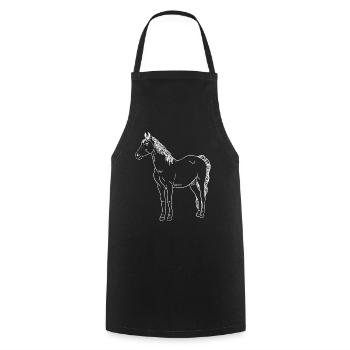 Chevaux : majesté et grâce combinées - Tablier de cuisine - noir - Devant - AI Model Male 185 dark (185cm)